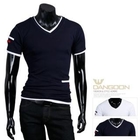 DANGOON - Contrast-Trim V-Neck Top