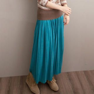 Faux-Suede Pleated Maxi Skirt Faux-Suede Pleated Maxi Skirt
