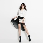 HARU - Elasticized-Waist Asymmetric Hem Skirt