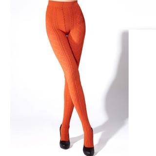 Cable-Knit Pattern Tights