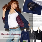Click Japan - Striped-Lining Double-Breasted Jacket