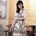 A-Lsa - Patterned Scoop Neck Tee