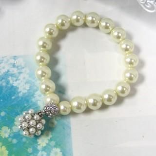 Faux-Pearl Elasticized Bracelet