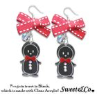 Sweet & Co. - Lovely Red Ribbon & Bowtie Penguin Earrings