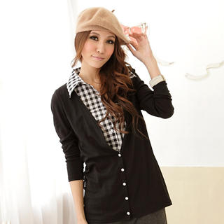 Inset Cardigan Check Shirt Inset Cardigan Check Shirt