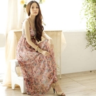 Tokyo Fashion - Lace-Trim Floral Maxi Dress