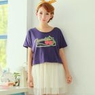 Angel Love - Set: Short-Sleeve Printed T-Shirt + Mesh Tank Dress