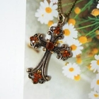 Angelove - Rhinestone Cross Long Necklace
