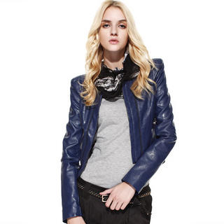 Faux Leather Cropped Zip Jacket