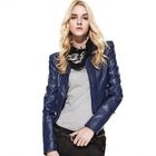 Moonbasa - Faux Leather Cropped Zip Jacket