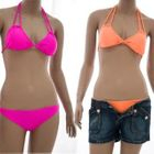 Cookie 7 - Set: Halter Bikini Top + Bottom + Denim Shorts