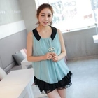 NamuDDalgi - Layered Mesh-Hem Sleeveless Top