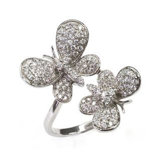 Silver 925 + 18K White Gold Plate Butterfly Ring Silver 925 + 18K White Gold Plate Butterfly Ring
