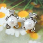Angelove - Faux-Pearl with Bear Earrings