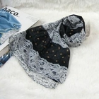 Angelove - Lace-Trim Polka Dot Scarf