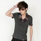 Cool 6 - Plaid Scarf-Accent Top