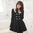 eFashion - Peter Pan-Collar Double-Buttoned Dress