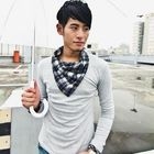 Sample - Inset Plaid Scarf Long Sleeve Tee
