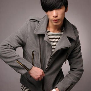 Side-Zip Wool-Blend Jacket