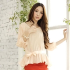 Tokyo Fashion - 3/4-Sleeve Pleated Chiffon Top