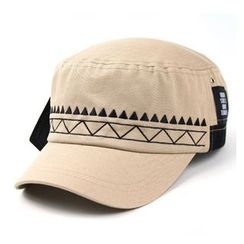 Ohkkage - Patterned Color-Block Military Cap Ohkkage - Patterned Color-Block Military Cap