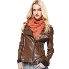 Moonbasa - Faux-Leather Biker Jacket