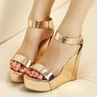 Mancienne - Metallic Wedge Sandals