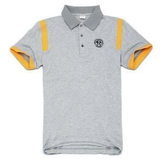 Contrast-Trim Print Polo Shirt
