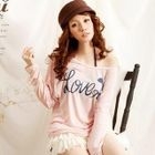 YUMI - Dolman-Sleeve Print T-Shirt