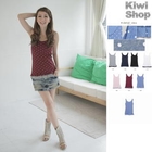 Kiwi Shop - Ruffled-Hem Dotted Tank Top