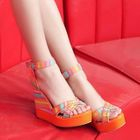 Grace Candy - Multicolor Ankle Strap Wedge Sandals