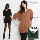 Stylementor - Set: Knit Dress + Slipdress + Brushed Fleece Tights