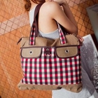 Fashion Lady - Check Panel Canvas Tote