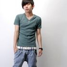 SeventyAge - Layered-Neckline Short-Sleeve T-Shirt