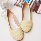 Smoothie - Faux-Leather Shirred Flats