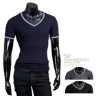 DANGOON - Stripe-Trim V-Neck Top