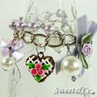 Sweet & Co. - Mini Heart Cake Crystal Purple Pearl Bracelet