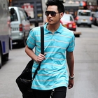 MURATI - Short-Sleeve Striped Polo Shirt