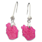 Sweet & Co. - I Love Cupcakes Mirror Fuchsia Charm Earrings