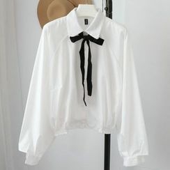Phantasy - Bow Long-Sleeve Blouse Phantasy - Bow Long-Sleeve Blouse