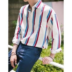 STYLEMAN - Long-Sleeve Color-Block Striped T-Shirt STYLEMAN - Long-Sleeve Color-Block Striped T-Shirt