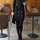 TIARA - Button-Front Wrap Pencil Skirt 