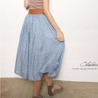 CatWorld - Anchor-Print Belted Long Skirt
