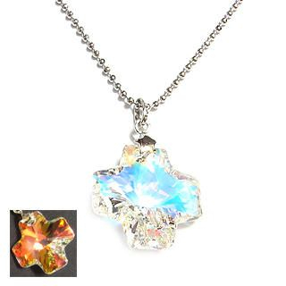 Charming Necklace with Swarovski Sparkling Crystal (Sparkling Clear Cross)