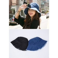 REDOPIN - Frey-Trim Cotton Sun Hat REDOPIN - Frey-Trim Cotton Sun Hat