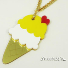 Sweet & Co. - Yellow Mirror Ice-Cream Gold Necklace