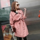 midnightCOCO - Diagonal-Zip Trench Coat with Sash