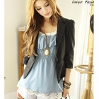 Tokyo Fashion - Sleeveless Lace-Trim Ruffled Top