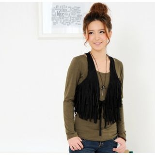 Faux Fur Lined Vest Faux Fur Lined Vest