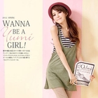 YUMI - Set: U-Neck Tank Dress+Striped Tank Top